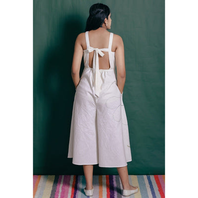 Mudita Khadi Jumpsuit for Women | Handwoven Cotton Sustainable Jumpsui – Womens Jumpsuit on Brown Living™. SKU: DL0134XSn. Img 5.