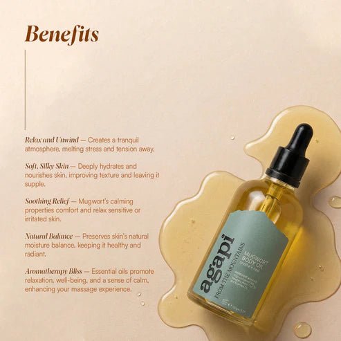 Mugwort Body Oil | Nourishing Skin Oil | 100 ml – Body Oil on Brown Living™. SKU: MMO-01. Img 3.