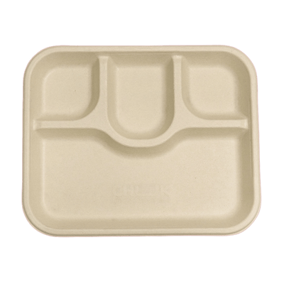 Multi - Compartment Disposable Chausar Meal Tray | Pack of 25 – Trays & Platters on Brown Living™. SKU: CLEC-15. Img 2.