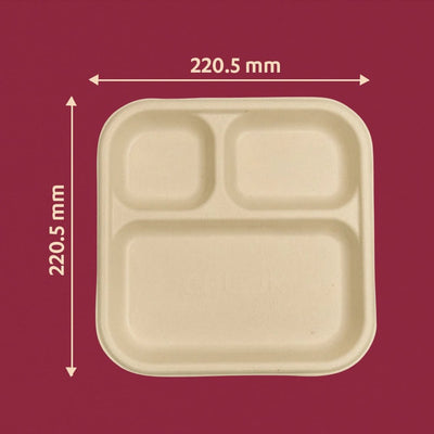 Multi - Compartment Disposable Chombo Meal Tray | Pack of 25 – Trays & Platters on Brown Living™. SKU: CLEC-73. Img 5.