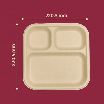 Multi - Compartment Disposable Chombo Meal Tray | Pack of 25 – Trays & Platters on Brown Living™. SKU: CLEC-73. Img 5.