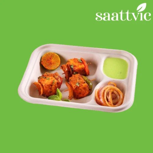 Multi - Compartment Disposable Chombo Meal Tray | Pack of 25 – Trays & Platters on Brown Living™. SKU: CLEC-73. Img 1.