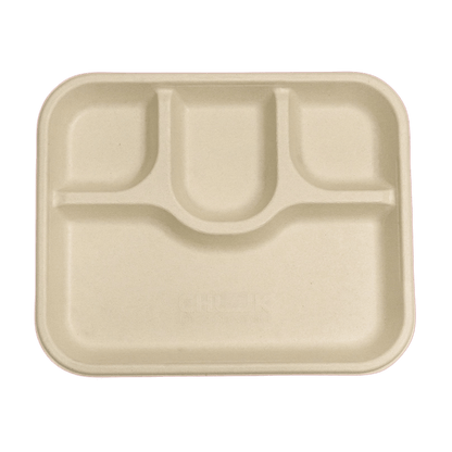 Multi - Compartment Meal Trays 25 pcs | Eco - Friendly Food Trays – Trays & Platters on Brown Living™. SKU: CLEC-71. Img 2.
