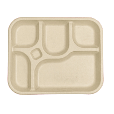 Multi - Compartment Meal Trays 25 pcs | Eco - Friendly Food Trays – Trays & Platters on Brown Living™. SKU: CLEC-71. Img 1.