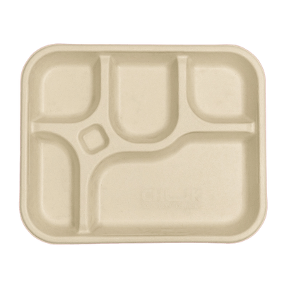 Multi - Compartment Meal Trays 25 pcs | Eco - Friendly Food Trays – Trays & Platters on Brown Living™. SKU: CLEC-71. Img 1.