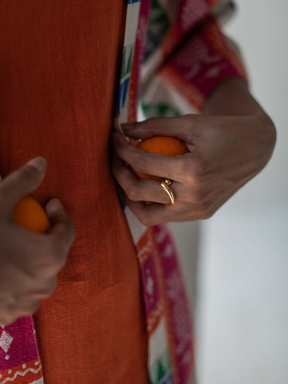 Multicolor Front Open Straight Cotton Jacquard Jacket for Women – Womens Jacket on Brown Living™. SKU: DCSS25L04S. Img 2.