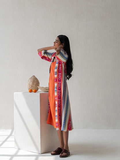 Multicolor Front Open Straight Cotton Jacquard Jacket for Women – Womens Jacket on Brown Living™. SKU: DCSS25L04S. Img 7.