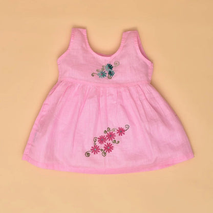 Multicolour Pure Cotton Hand Embroidered Baby Dress Combo - Set of 3 – Kids Frocks & Dresses on Brown Living™. SKU: STRCOTMULTFROCOM02 - Sn. Img 2.