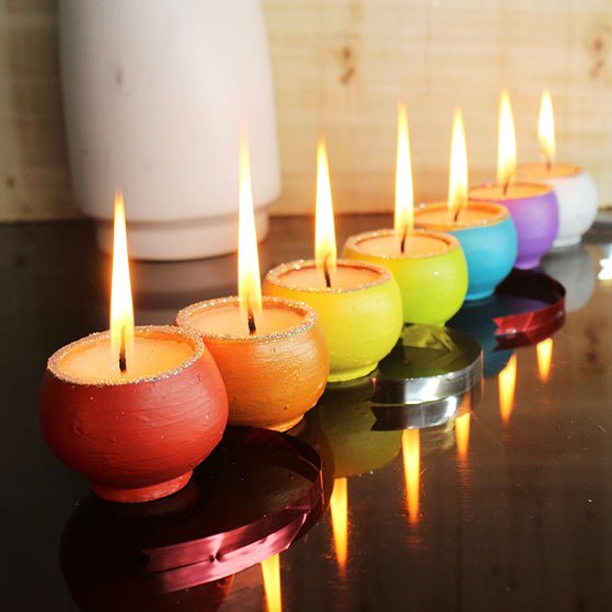 Multicolour Terracotta Pot Ball Perfumed Candles / Reusable Pots | Set of 12 | Verified Sustainable Candles & Fragrances on Brown Living™