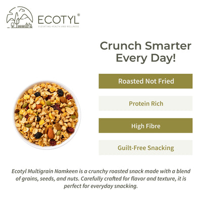 Multigrain Namkeen | Roasted Snack | Seeds & Nuts Mix | 300g – Savouries on Brown Living™. SKU: ECOTYL00056. Img 2.