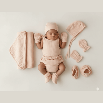 Muslin Baby Wear Set of 6 – Soft & Comfortable Infant Clothing – Kids Daywear Sets on Brown Living™. SKU: 51200046 - 2. Img 1.