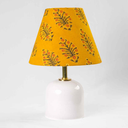 Mustard Kalamkari Cone Shade – Lamps & Lighting by Inara Home available on Brown Living™. . SKU: IHLS005. Img 1.