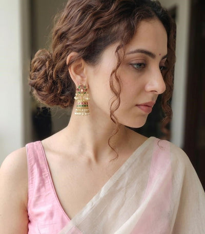 Muthu Kemp Ear Stack | Handcrafted Traditional Statement Earrings – Womens Earrings on Brown Living™. SKU: SAR1018. Img 1.