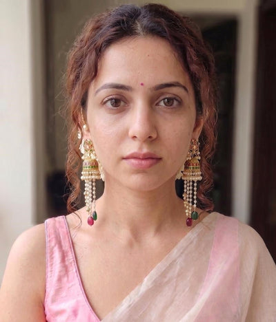 Muthu Kemp Ear Stack | Handcrafted Traditional Statement Earrings – Womens Earrings on Brown Living™. SKU: SAR1018. Img 4.