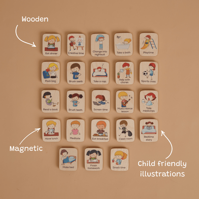 My First Habits | Wooden Magnetic Habit Tiles for Toddlers – Learning And Educational Toys on Brown Living™. SKU: JP-31. Img 4.