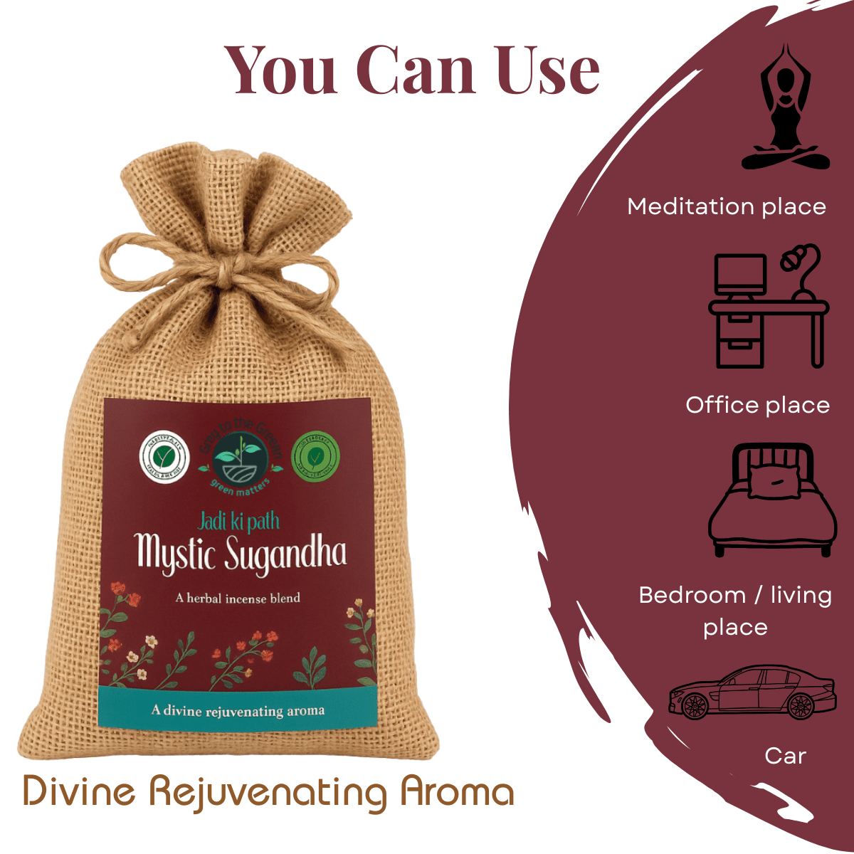 Mystic Sugandha Aroma Pouch (Pack of 2) | Divine Mystic Fragrance – Fragrance Diffusers on Brown Living™. SKU: BLP2001-MysticSugandha. Img 3.