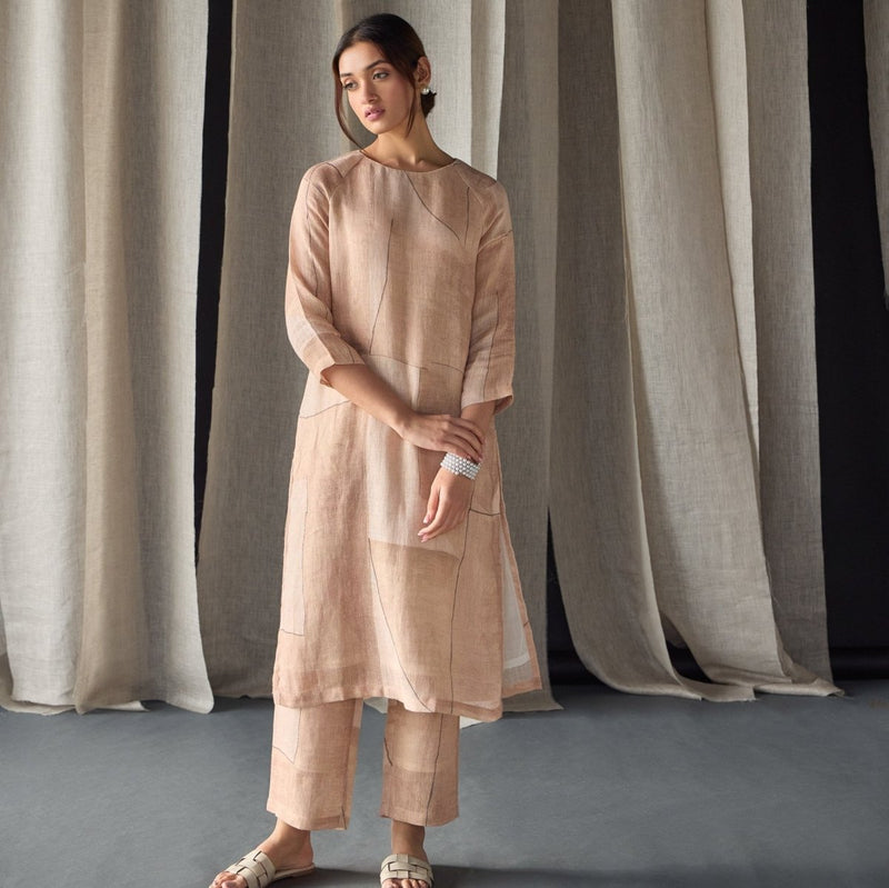 Naive Peach Pure Hemp Kurta Set | Verified Sustainable by Brown Living™