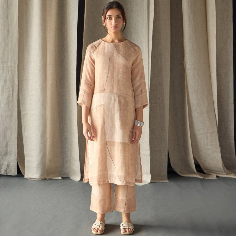 Naive Peach Pure Hemp Kurta Set | Verified Sustainable by Brown Living™