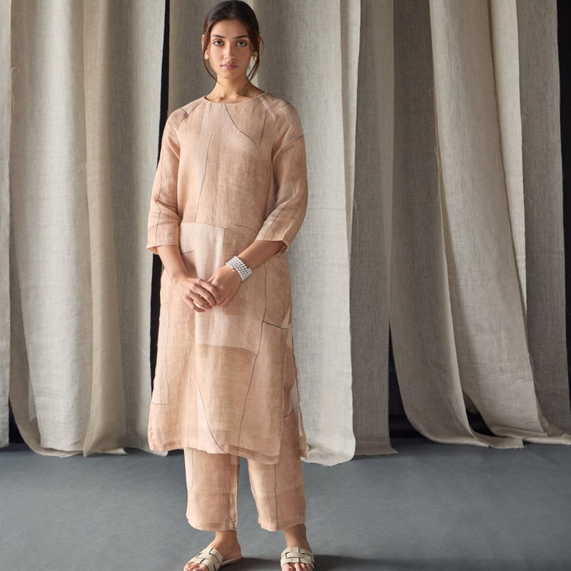 Naive Peach Pure Hemp Kurta Set | Verified Sustainable by Brown Living™