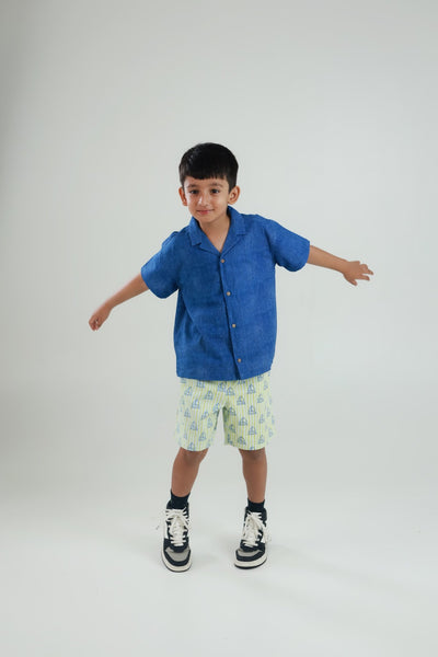 Naiyya Paar Boys Cotton Co - ord Set | Printed Comfortable Kids Outfit – Kids Daywear Sets on Brown Living™. SKU: NPB56M1. Img 1.