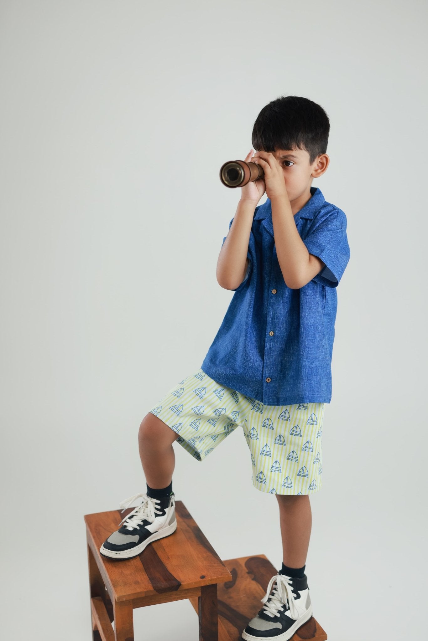 Naiyya Paar Boys Cotton Co - ord Set | Printed Comfortable Kids Outfit – Kids Daywear Sets on Brown Living™. SKU: NPB56M1. Img 4.
