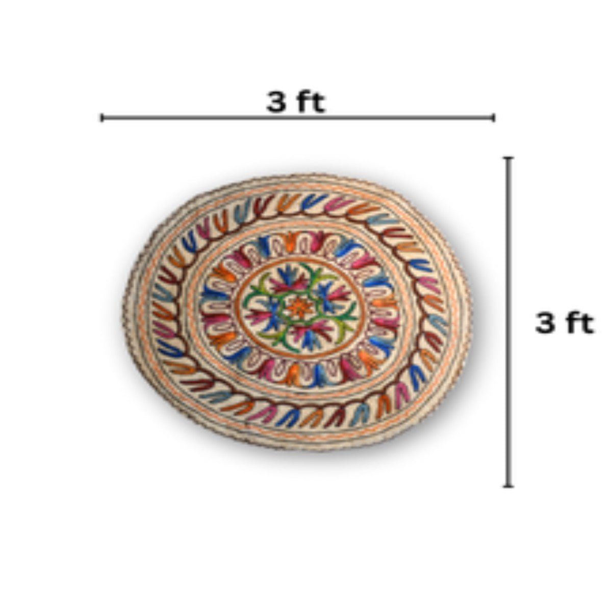 Namda Round Rug | 3 inch – Mats & Rugs on Brown Living™. SKU: b0_rug_0180. Img 4.