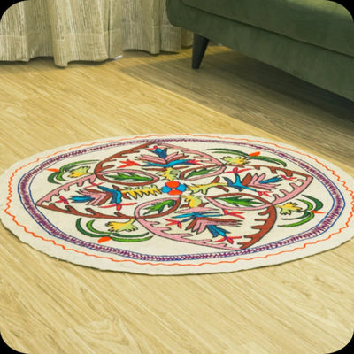 Namda Round Rug | 3 inch – Mats & Rugs on Brown Living™. SKU: b0_rug_0014. Img 2.