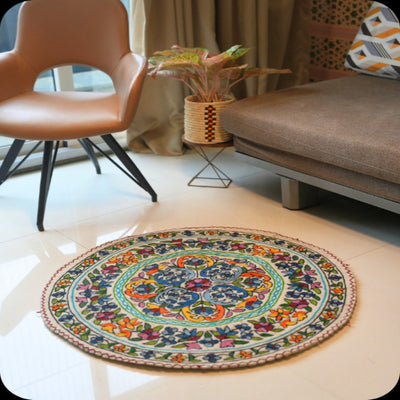 Namda Round Rug | 3 inch – Mats & Rugs on Brown Living™. SKU: b0_rug_0213. Img 1.