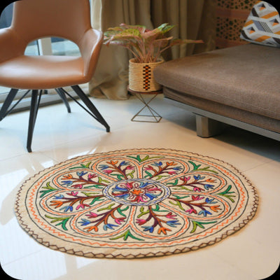 Namda Round Rug | 3 inch – Mats & Rugs on Brown Living™. SKU: b0_rug_0228. Img 12.