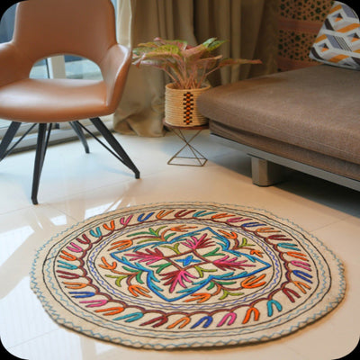 Namda Round Rug | 3 inch – Mats & Rugs on Brown Living™. SKU: b0_rug_0228. Img 9.
