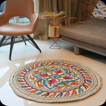 Namda Round Rug | 3 inch – Mats & Rugs on Brown Living™. SKU: b0_rug_0228. Img 9.