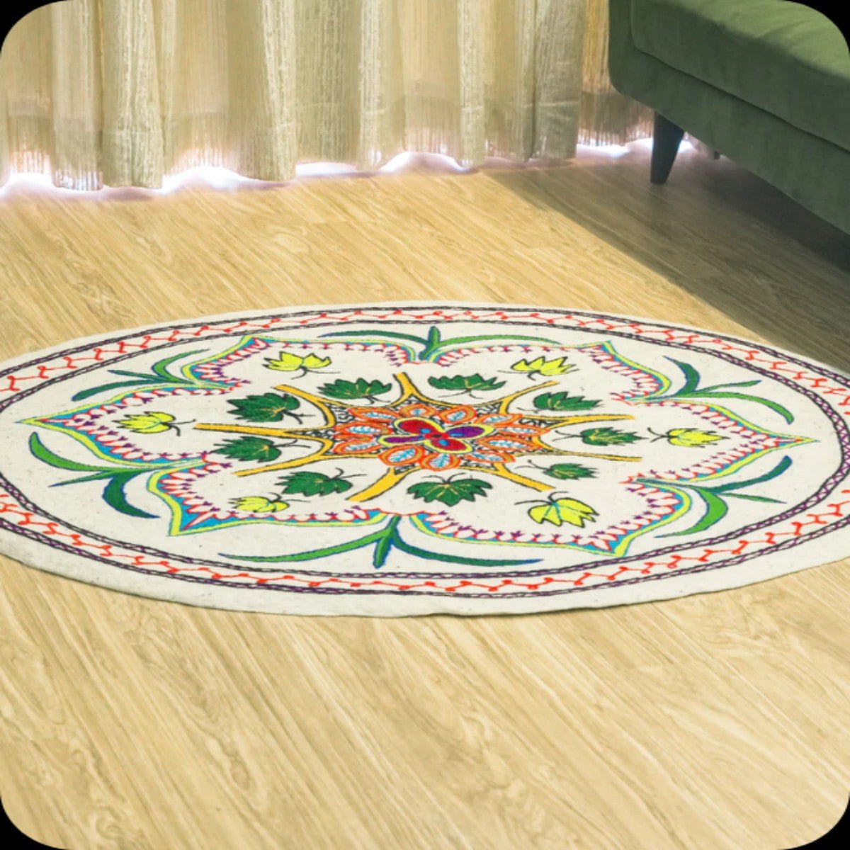 Namda Round Rug | 4 inch – Mats & Rugs on Brown Living™. SKU: b0_rug_0021. Img 1.