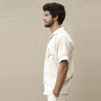 Nariyal Unisex Shirt | Sustainable Cotton Everyday Casual Wear – Mens Shirt on Brown Living™. SKU: 5MA00004. Img 4.