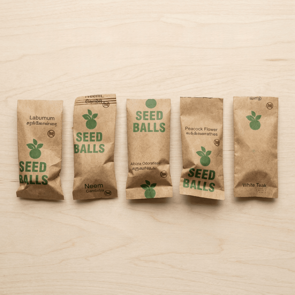 Native Tree Seed Ball Kit 25 Pack Eco Reforestation Seed Bombs – Seeds on Brown Living™. SKU: DOS-ORG-SEED-01. Img 1.