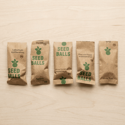 Native Tree Seed Ball Kit 25 Pack Eco Reforestation Seed Bombs – Seeds on Brown Living™. SKU: DOS-ORG-SEED-01. Img 1.