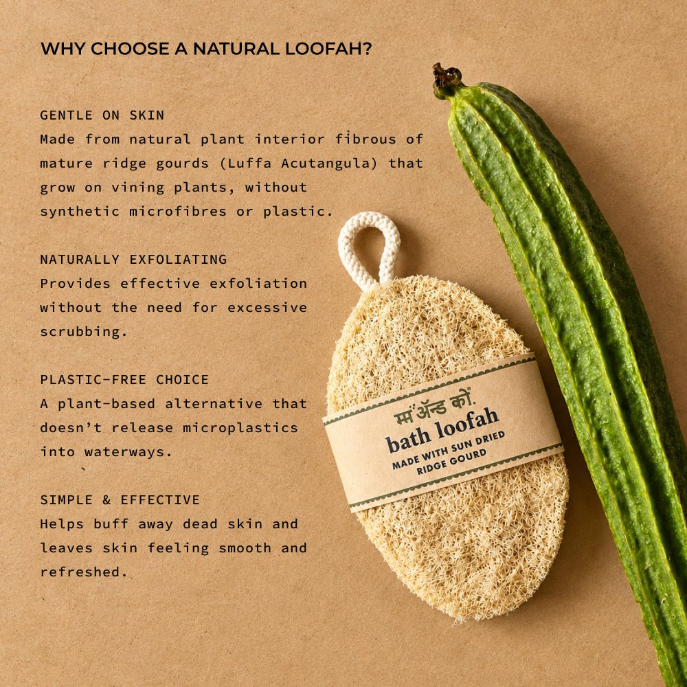 Natural Bath Loofah | Sun-Dried Ridge Gourd Scrubber – Bath Accessories on Brown Living™. SKU: AC01. Img 3.