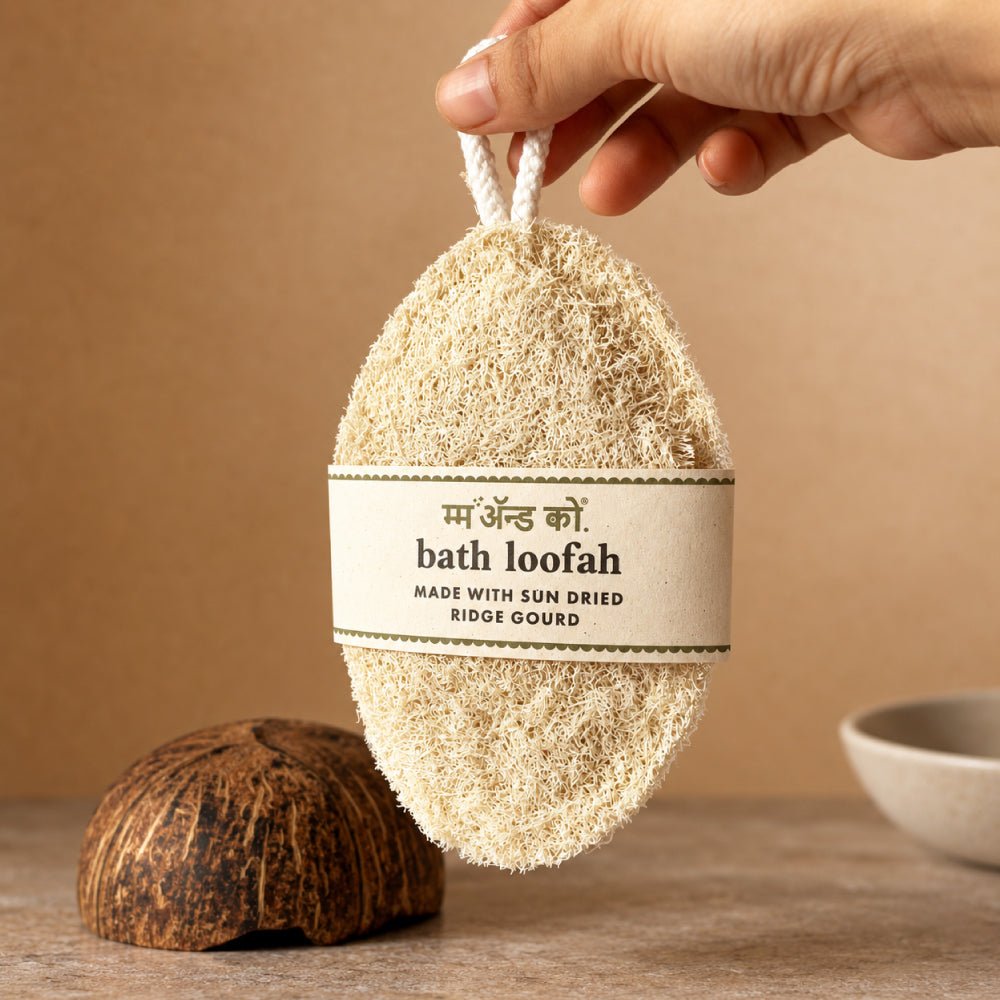 Natural Bath Loofah | Sun-Dried Ridge Gourd Scrubber – Bath Accessories on Brown Living™. SKU: AC01. Img 1.