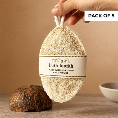 Natural Bath Loofah | Sun-Dried Ridge Gourd Scrubber – Bath Accessories on Brown Living™. SKU: AC0105. Img 6.