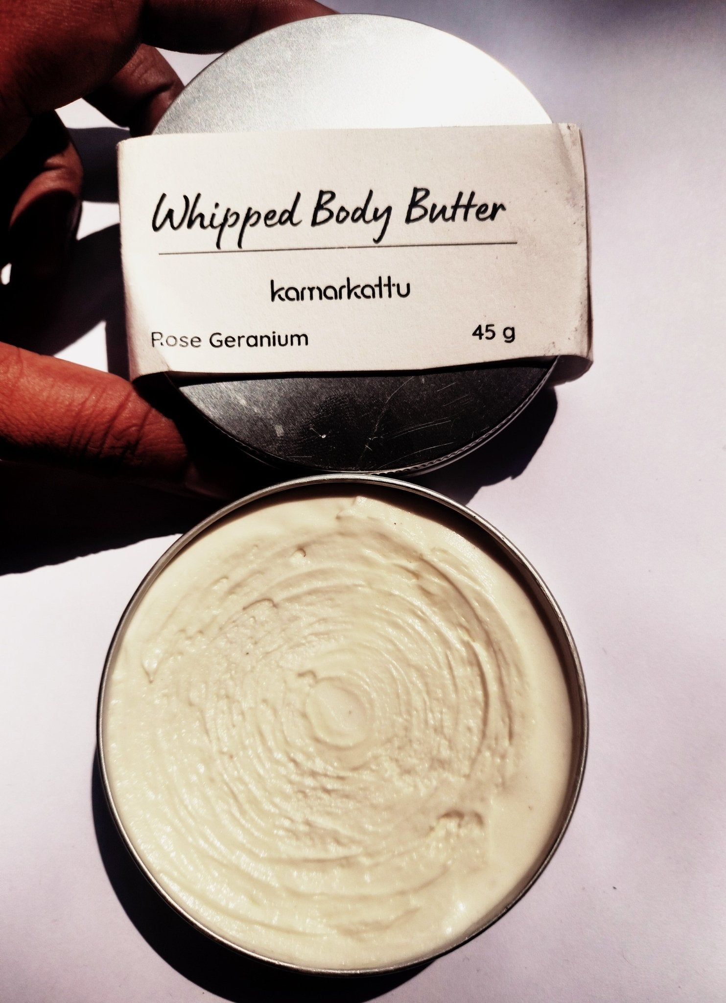 Natural Body Butter - Rose Geranium - 45 g – Body Butter on Brown Living™. SKU: 148-12917-RGBB. Img 1.
