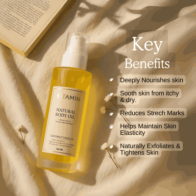 Natural Body Oil - Coconut Vanilla - 100 ML – Body Oil by Bitamin available on Brown Living™. . SKU: BodyoilC. Img 3.