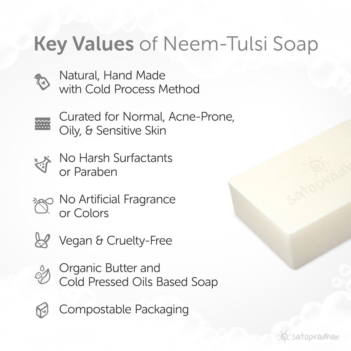 Natural Clarifying Neem - Tulsi Soap - 80g | Verified Sustainable by Brown Living™