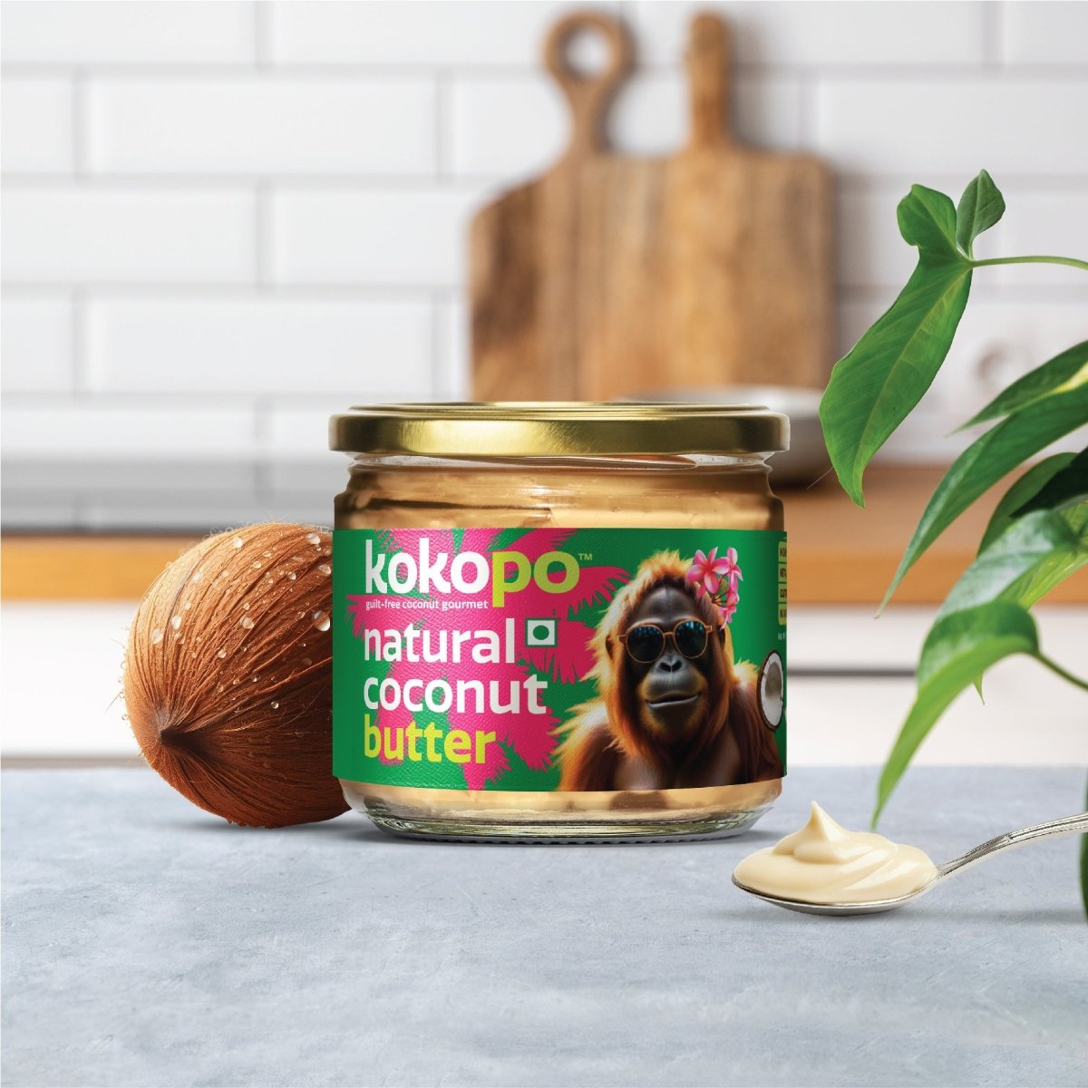 Natural Coconut Butter | Pure, Creamy & 100% Vegan Spread – 300g – World Gourmet Food by KOKOPO Foods available on Brown Living™. . SKU: NCB - 300. Img 2.