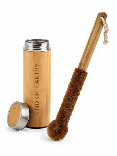 Natural Coconut Coir Bottle Cleaning Brush – Cleaning Products on Brown Living™. SKU: KOE030-BCB. Img 1.