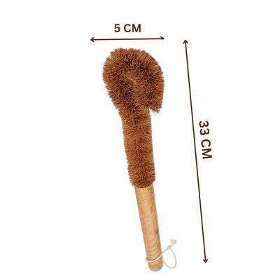 Natural Coconut Coir Bottle Cleaning Brush – Cleaning Products on Brown Living™. SKU: KOE030-BCB. Img 3.