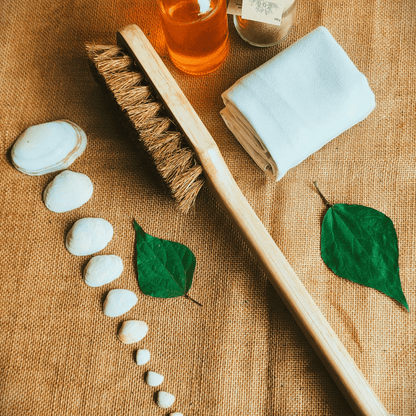 Natural Coconut Coir Long Handle Body Brush – Bath Accessories on Brown Living™. SKU: AS-WDLBB-001. Img 1.