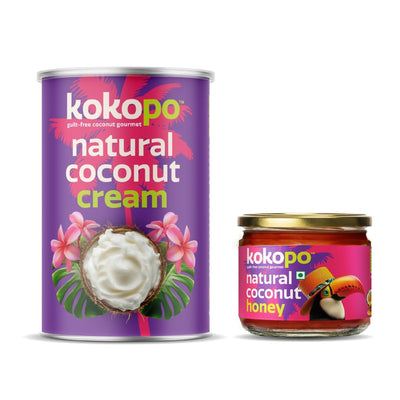 Natural Coconut Cream (400ml) & Coconut Honey (350g) Combo Pack – Cooking & Baking Supplies on Brown Living™. SKU: NCC - NCH - 750. Img 1.