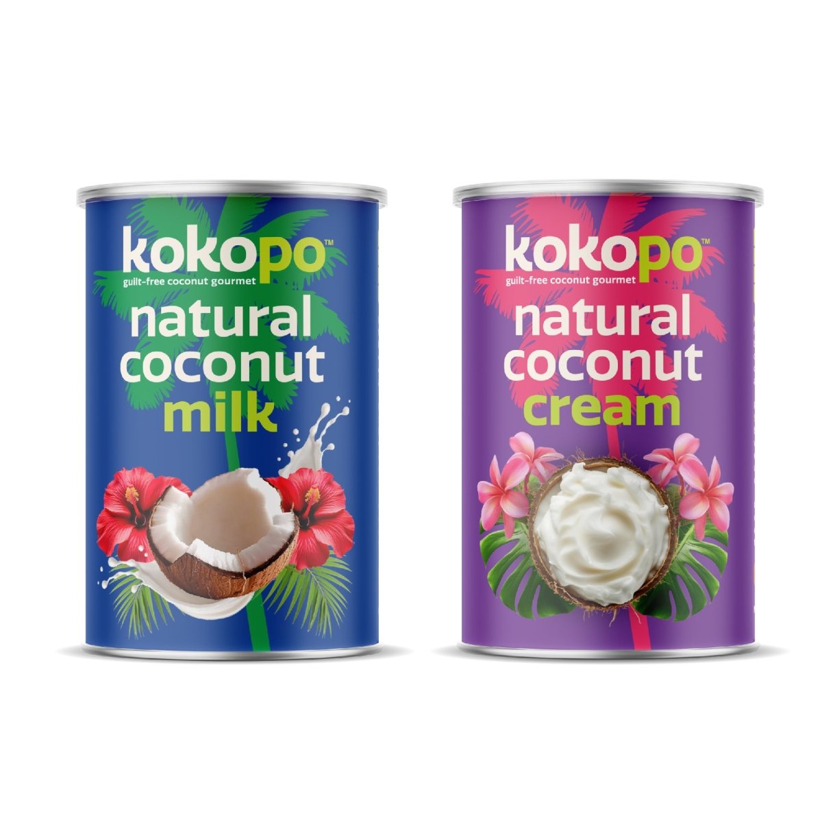 Natural Coconut Cream & Coconut Milk | Pack of 2 | 400ml Each – World Gourmet Food by KOKOPO Foods available on Brown Living™. . SKU: NCM - NCC - 800. Img 1.