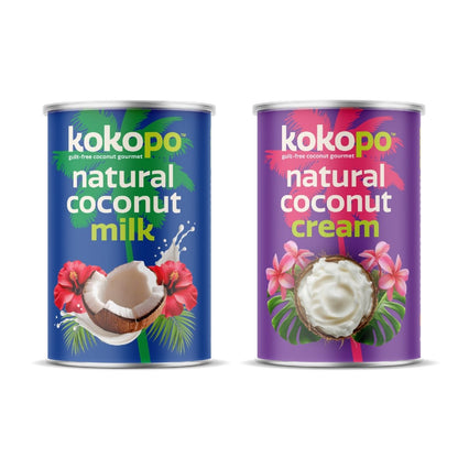 Natural Coconut Cream & Coconut Milk | Pack of 2 | 400ml Each – Vegan Milk on Brown Living™. SKU: NCM - NCC - 800. Img 1.
