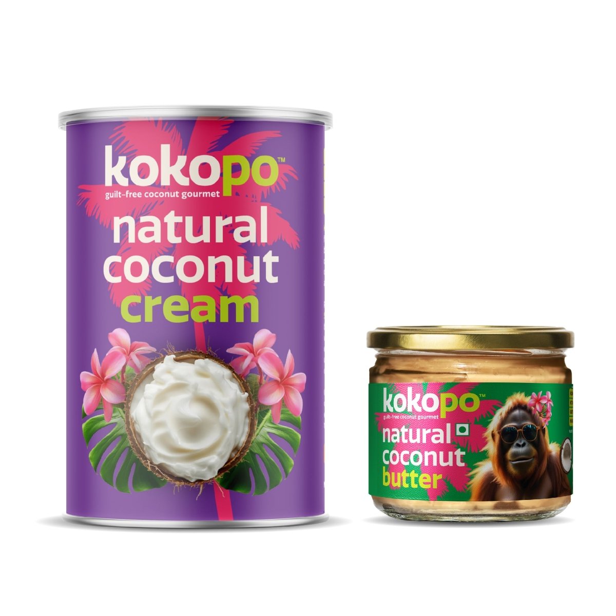 Natural Coconut Cream & Natural Coconut Butter | Pack of 2 – World Gourmet Food by KOKOPO Foods available on Brown Living™. . SKU: NCC - NCB - 700. Img 1.