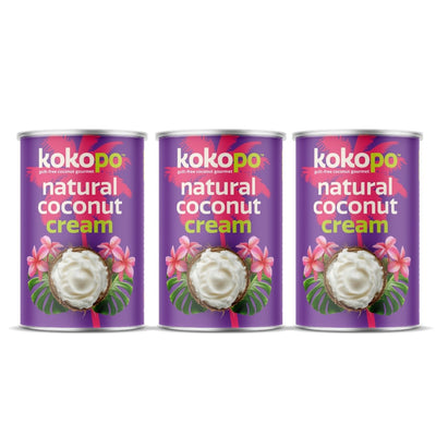 Natural Coconut Cream | Pack of 3 | Rich, Pure & Dairy - Free – World Gourmet Food on Brown Living™. SKU: NCC - 400 - 3. Img 1.